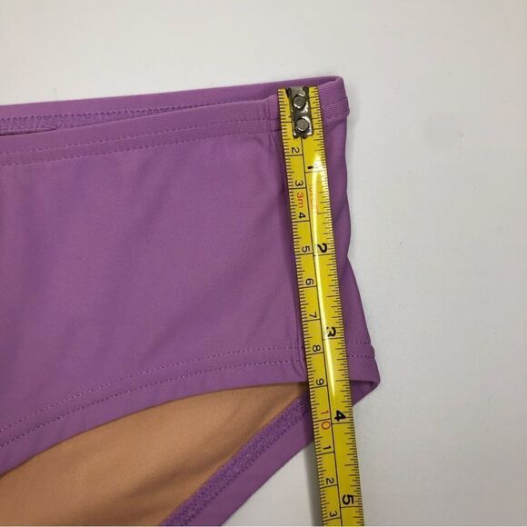 J Crew Bikini Top/Bottom Rainbow Bloom Matching Solid Lilac Bottoms Med/Small - Picture 6 of 13